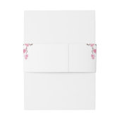 Cherry Blossom Bloom | Witte monogram Uitnodigingen Wikkel (Achterkant Voorbeeld)