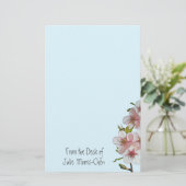 Cherry Blossom Blue Briefpapier (Staand voorkant)