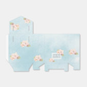 Cherry Blossom Blue Waterverf Wedding Favor Box Bedankdoosjes (Uitgevouwen)