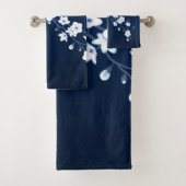 Cherry Blossom Blue White Bad Handdoek (Insitu)