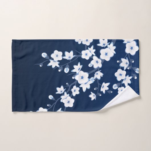 Cherry Blossom Blue White Bad Handdoek (Handdoek)
