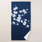 Cherry Blossom Blue White Badhanddoek (Badhanddoek)