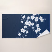Cherry Blossom Blue White Badhanddoek (Badhanddoek)