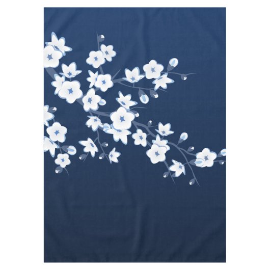 Cherry Blossom Blue White Tafelkleed (Voorkant)