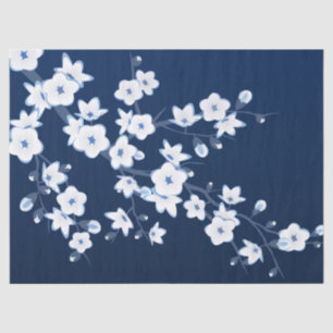 Cherry Blossom Blue White Tissuepapier