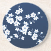 Cherry Blossom Blue White Zandsteen Onderzetter (Voorkant)