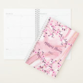 Cherry Blossom Blush Ink Marble Add Name and Year Planner (Display)