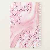 Cherry Blossom Blush Ink Marble Add Name and Year Planner (Achterkant)