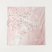 Cherry Blossom Blush Pink Floral  Wandkleed (Voorkant)