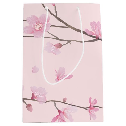 Cherry Blossom - Blush Pink Medium Gift Bag Medium Cadeauzakje (Voorkant)