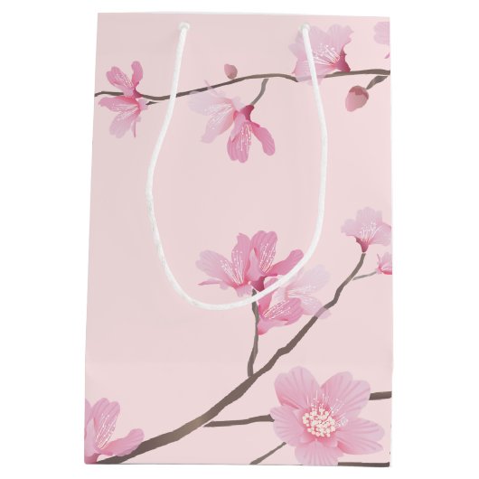 Cherry Blossom - Blush Pink Medium Gift Bag Medium Cadeauzakje (Achterkant)