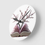 Cherry Blossom Boek Kunst Muur Klok – 10" Ronde (Hoek)