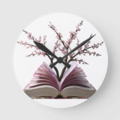 Cherry Blossom Boek Kunst Muur Klok – 10" Ronde (Voorkant)