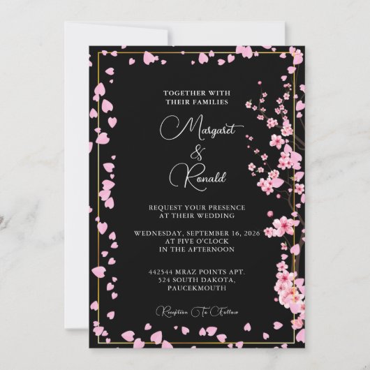 Cherry Blossom boeket waterverf Kaart (Voorkant)