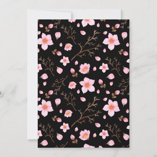 Cherry Blossom boeket waterverf Kaart (Achterkant)