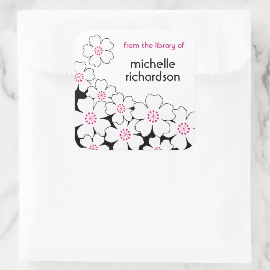 Cherry Blossom-boekplaatjes Vierkante Sticker (Tas)