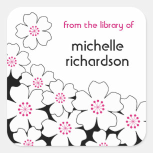 Cherry Blossom-boekplaatjes Vierkante Sticker