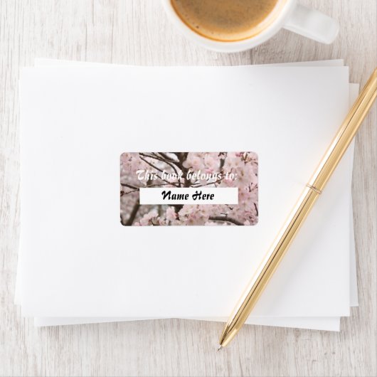 Cherry Blossom Book Label (Insitu)
