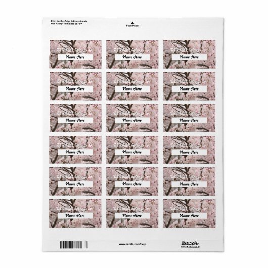 Cherry Blossom Book Label (Full Sheet)