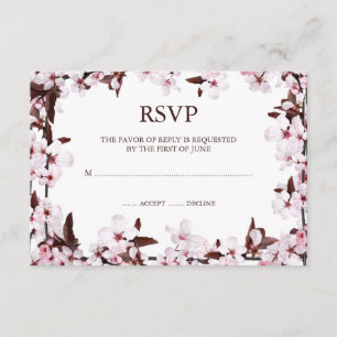 Cherry Blossom Border RSVP Response Cards