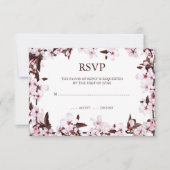 Cherry Blossom Border RSVP Response Cards (Voorkant)