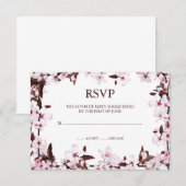Cherry Blossom Border RSVP Response Cards Kaartje (Voorkant / Achterkant)