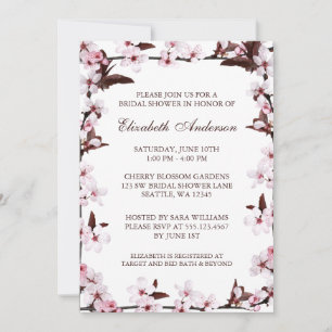 Cherry Blossom Border Vrijgezellenfeest Kaart