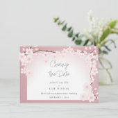 Cherry Blossom Border Wijzig de datumkaart Save The Date (Staand voorkant)