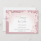 Cherry Blossom  Border Wijzig de datumkaart Save The Date (Voorkant)