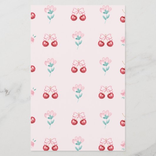 Cherry Blossom Bow Baby Voorspellingen & Wensen Flyer (Achterkant)