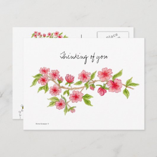 Cherry Blossom branch Briefkaart (Voorkant / Achterkant)