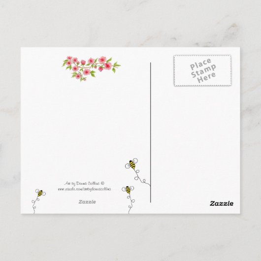 Cherry Blossom Branch Briefkaart (Achterkant)