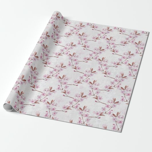 Cherry Blossom Branch Cadeaupapier (Uitgerold)