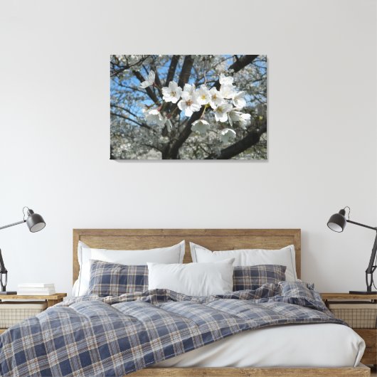 Cherry Blossom Branch Canvas Afdruk (Insitu (Slaapkamer))