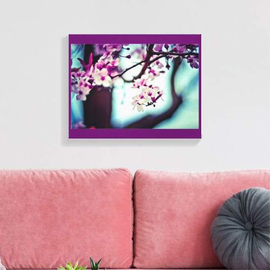Cherry Blossom Branch Canvas Afdruk (Insitu (Woonkamer))