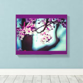 Cherry Blossom Branch Canvas Afdruk (Insitu (Houten vloer))