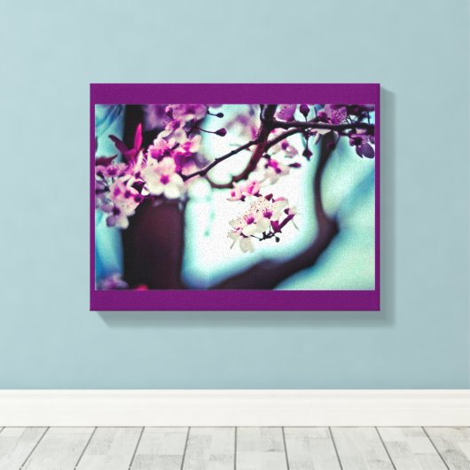 Cherry Blossom Branch Canvas Afdruk (Insitu (Houten vloer))
