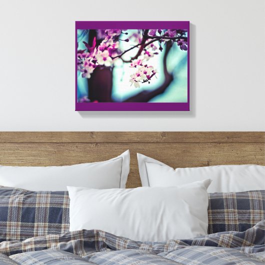 Cherry Blossom Branch Canvas Afdruk (Insitu (Slaapkamer))