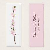 Cherry Blossom Branch Favor Label (wit) Mini Visitekaartjes (Voorkant /achterkant)