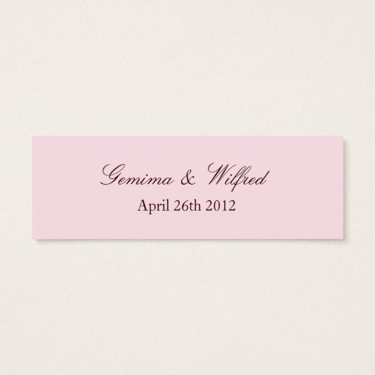 Cherry Blossom Branch Favor Label (wit) Mini Visitekaartjes (Achterkant)