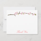 Cherry Blossom Branch Hartelijk dank (Wit) Bedankkaart (Voorkant)