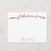 Cherry Blossom Branch Hartelijk dank (Wit) Bedankkaart (Voorkant / Achterkant)