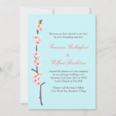Cherry Blossom Branch Invitation (blauw) Kaart (Voorkant)