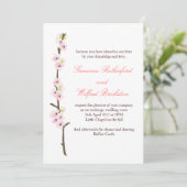 Cherry Blossom Branch Invitation (White) Kaart (Staand voorkant)