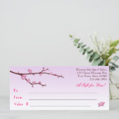 Cherry Blossom Branch, Lila Cadeaucertificaat (Staand voorkant)