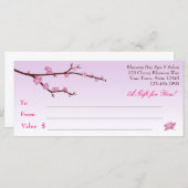 Cherry Blossom Branch, Lila Cadeaucertificaat (Voorkant / Achterkant)