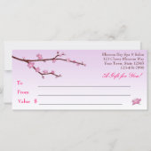 Cherry Blossom Branch, Lila Cadeaucertificaat (Voorkant)