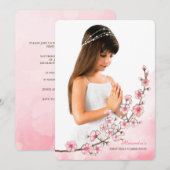 Cherry Blossom Branch Photo Invitation Kaart (Voorkant / Achterkant)