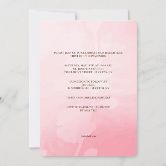 Cherry Blossom Branch Photo Invitation Kaart (Achterkant)