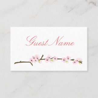 Cherry Blossom Branch Place Card (wit) Plaatskaartje